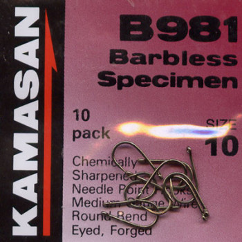 Kamasan B981 Barbless Specimen Hook Size 10